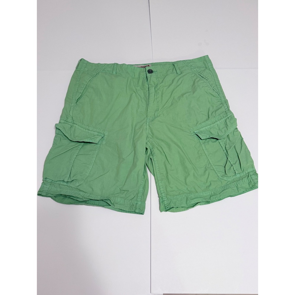 Arizona Jean Co Mens Green Cargo Shorts Size 40 Cotton Ripstop Casual Outdoor